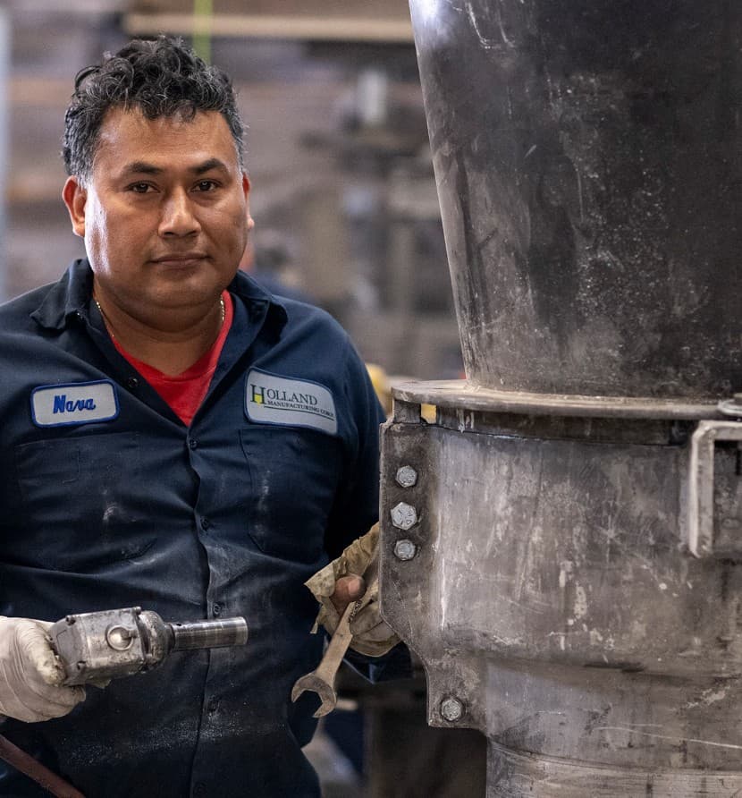 man building mold
